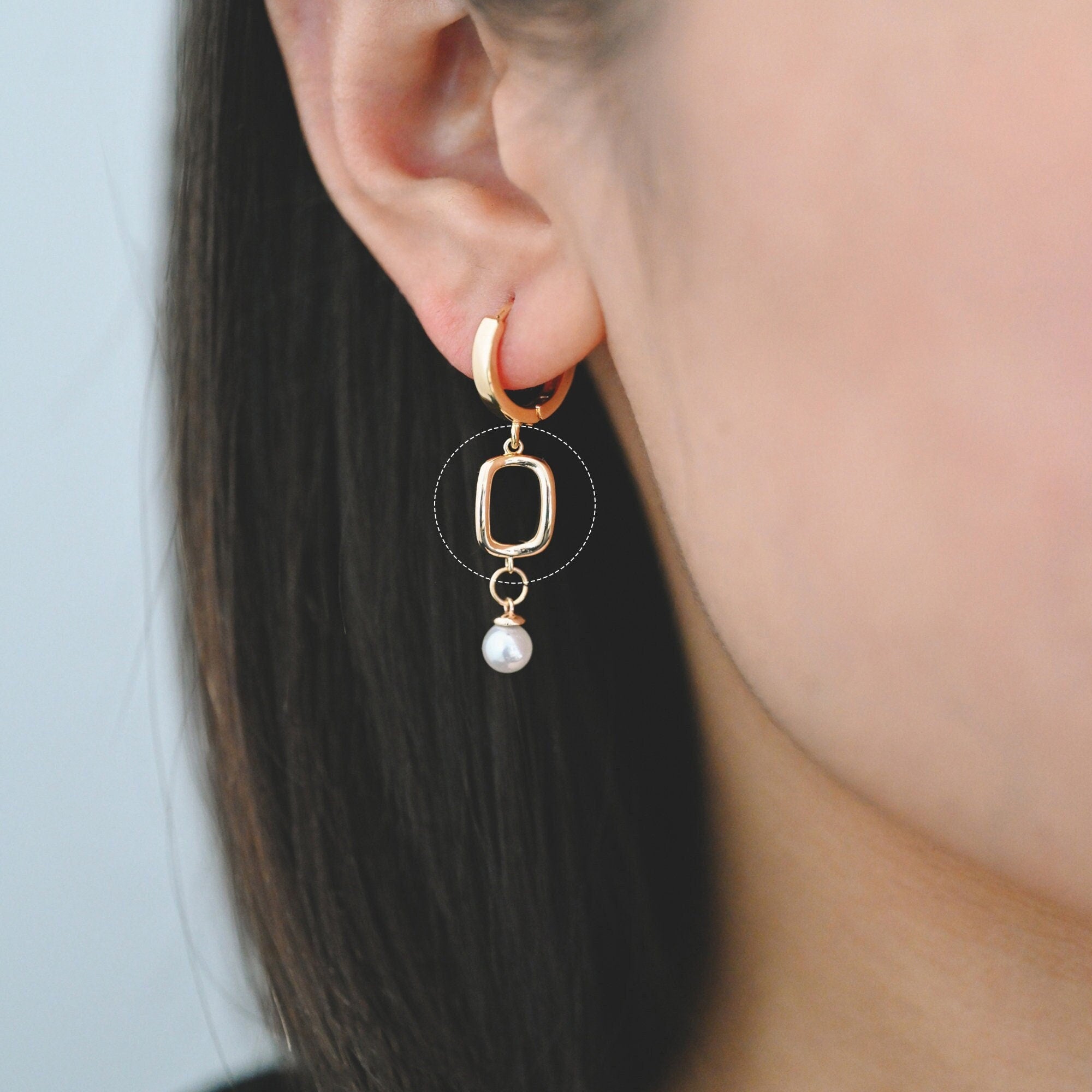 10pcs Gold Rectangle Link Charms, Real Gold plated Brass Geometric Connector Pendants (GB-2611)